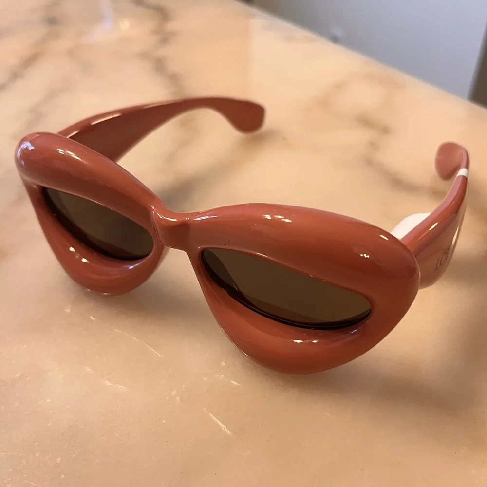Authentic Loewe Women's Sunglasses in Coral and Brown,In New Condition